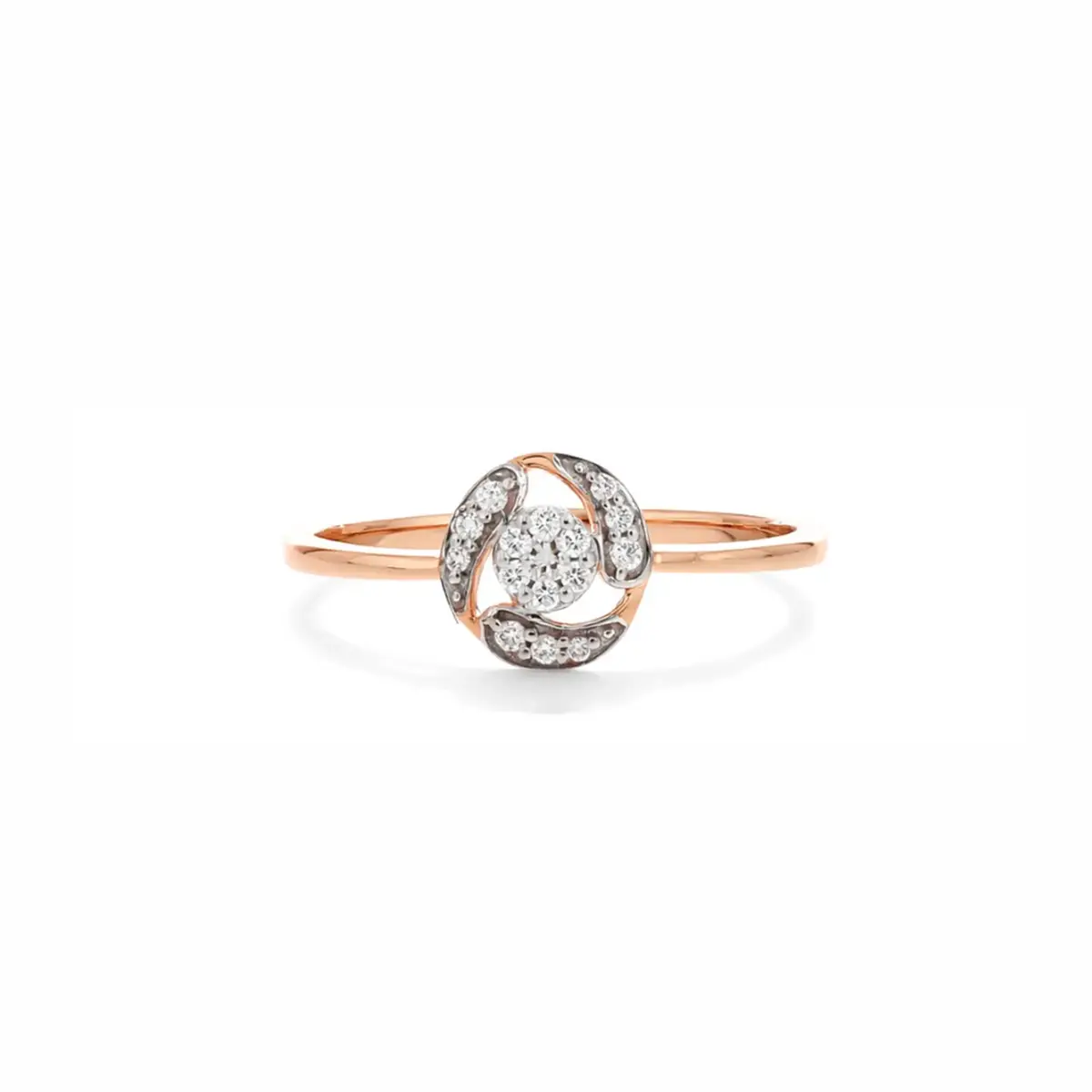 0.07 CT NATURAL DIAMOND WOMENS RING 18K GOLD